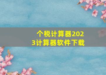 个税计算器2023计算器软件下载