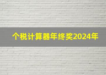 个税计算器年终奖2024年