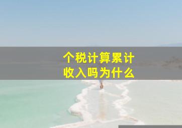 个税计算累计收入吗为什么