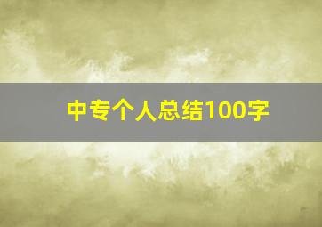 中专个人总结100字