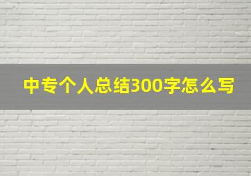 中专个人总结300字怎么写