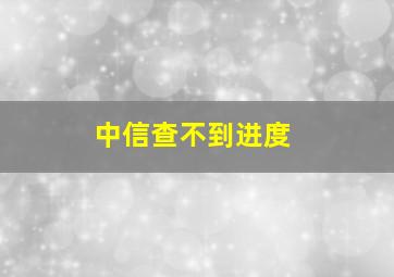 中信查不到进度