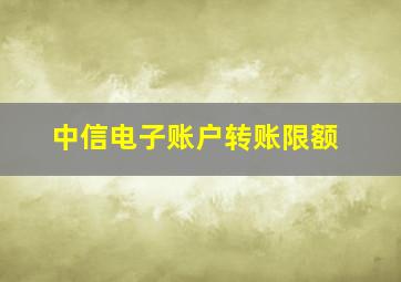 中信电子账户转账限额