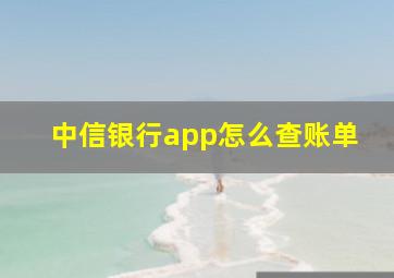 中信银行app怎么查账单