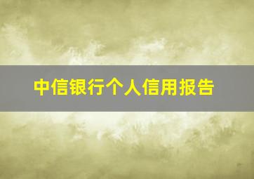 中信银行个人信用报告