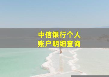 中信银行个人账户明细查询