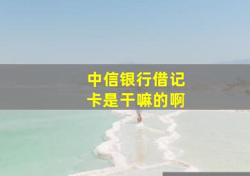 中信银行借记卡是干嘛的啊