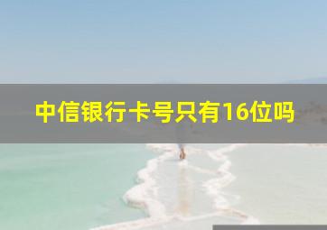 中信银行卡号只有16位吗