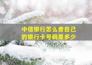 中信银行怎么查自己的银行卡号码是多少