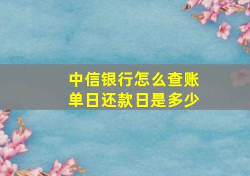 中信银行怎么查账单日还款日是多少