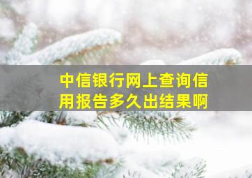 中信银行网上查询信用报告多久出结果啊