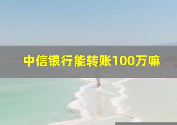 中信银行能转账100万嘛