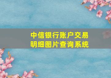 中信银行账户交易明细图片查询系统