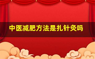 中医减肥方法是扎针灸吗