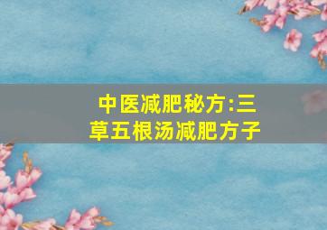 中医减肥秘方:三草五根汤减肥方子