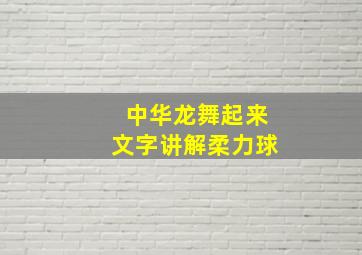 中华龙舞起来文字讲解柔力球