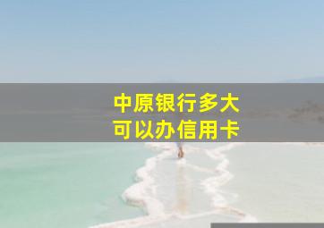 中原银行多大可以办信用卡