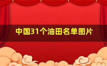 中国31个油田名单图片