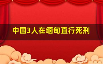 中国3人在缅甸直行死刑