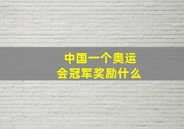 中国一个奥运会冠军奖励什么