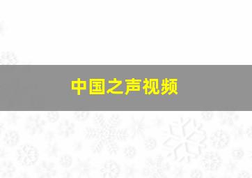 中国之声视频