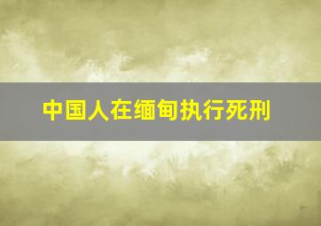 中国人在缅甸执行死刑