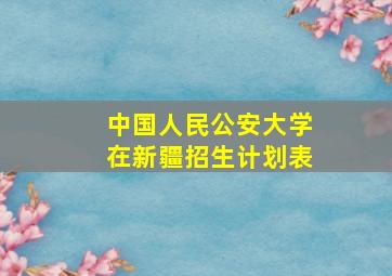 中国人民公安大学在新疆招生计划表