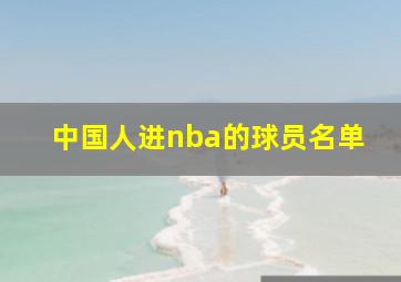 中国人进nba的球员名单