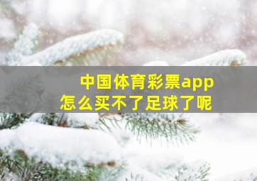 中国体育彩票app怎么买不了足球了呢