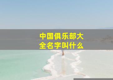 中国俱乐部大全名字叫什么