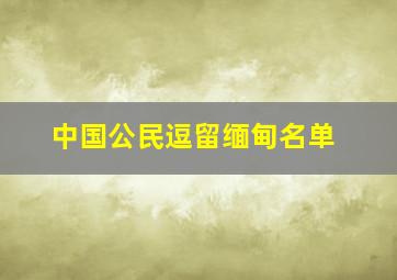 中国公民逗留缅甸名单