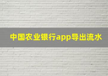 中国农业银行app导出流水