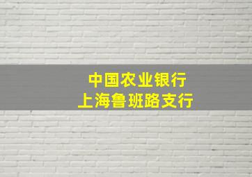 中国农业银行上海鲁班路支行