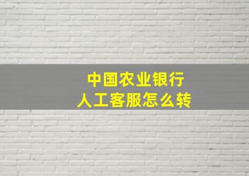 中国农业银行人工客服怎么转