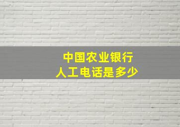 中国农业银行人工电话是多少