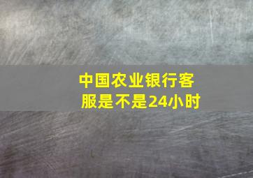 中国农业银行客服是不是24小时