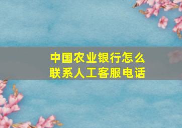 中国农业银行怎么联系人工客服电话