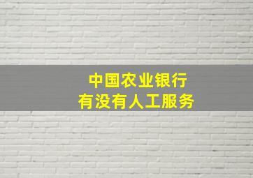 中国农业银行有没有人工服务