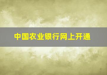 中国农业银行网上开通