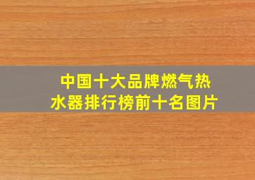 中国十大品牌燃气热水器排行榜前十名图片