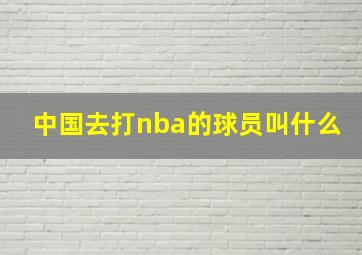 中国去打nba的球员叫什么