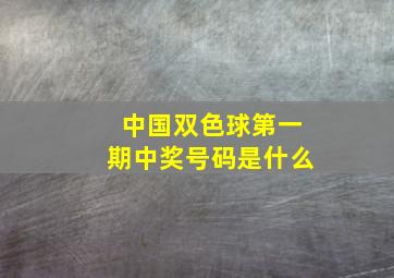 中国双色球第一期中奖号码是什么