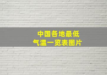 中国各地最低气温一览表图片