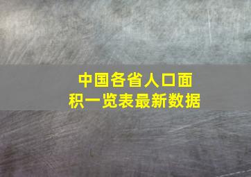 中国各省人口面积一览表最新数据