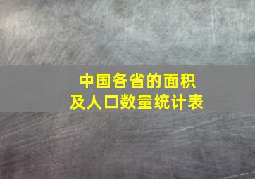 中国各省的面积及人口数量统计表