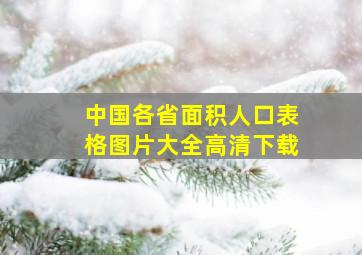 中国各省面积人口表格图片大全高清下载