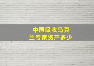 中国吸收乌克兰专家资产多少