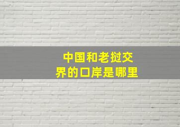 中国和老挝交界的口岸是哪里