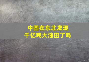 中国在东北发现千亿吨大油田了吗