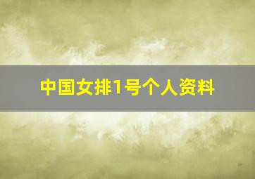 中国女排1号个人资料